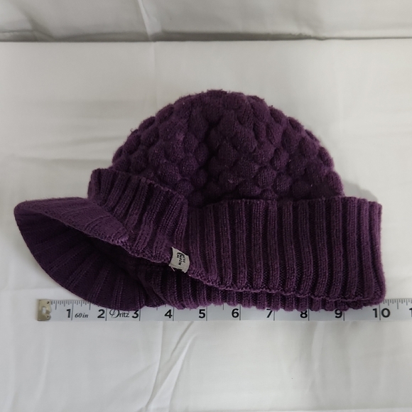 Vintage The North Face Deep Purple Knit Brim Beanie Womens OS - Picture 9 of 13